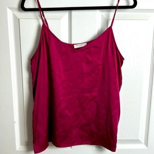 Deep Pink Silk Tank (L)